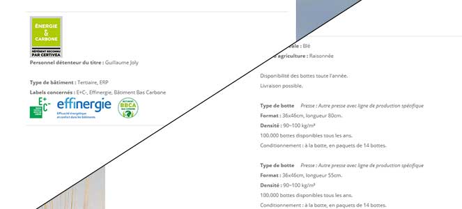 Amélioration de l'annuaire de la construction paille