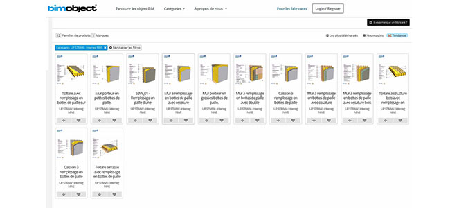 Les professionnels plébiscitent les 12 parois représentatives de la construction paille sur BIM Object (groupe de travail Effets à long terme)