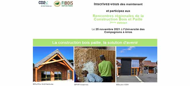 Les rencontres régionales de la construction bois et paille le 25 novembre