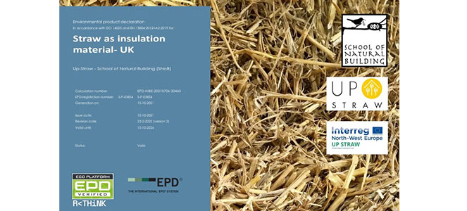 Déclaration environnementale de produit (EPD) pour la paille comme matériau d'isolation au Royaume-Uni